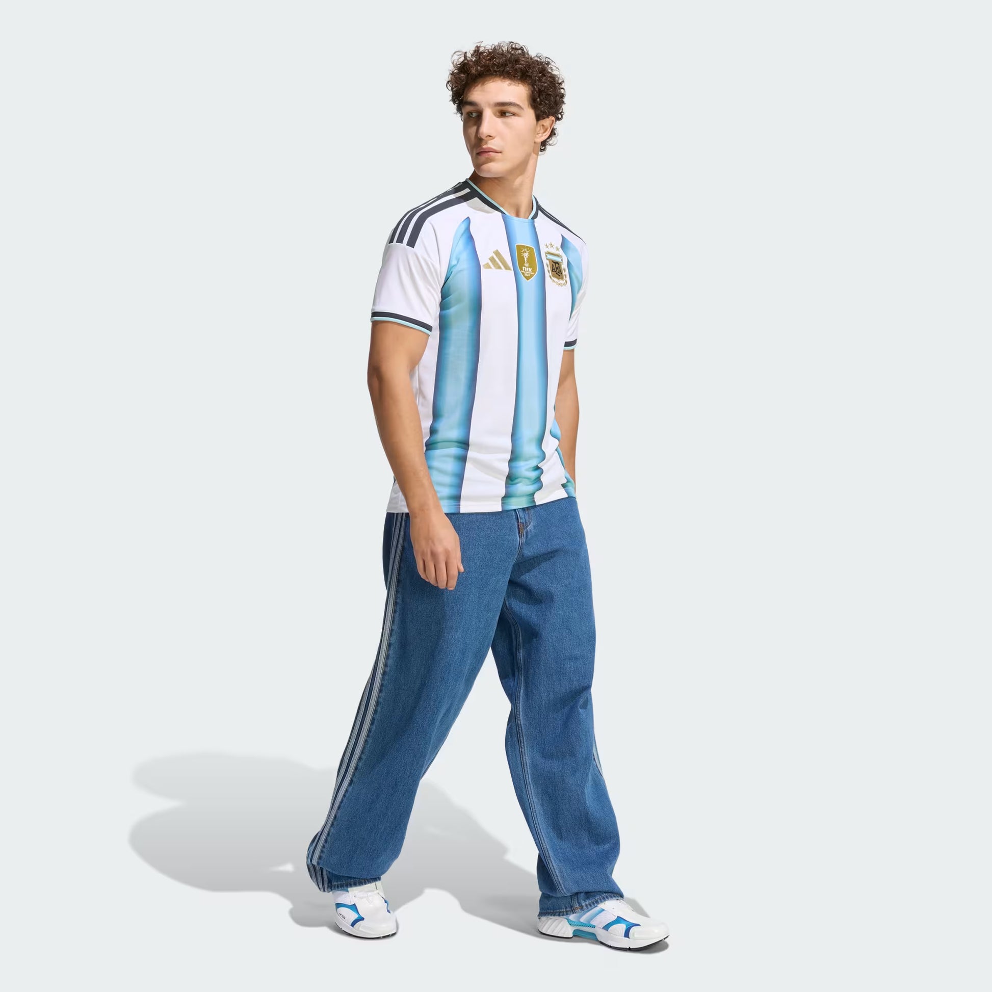 Men's Adidas Argentina 26 Home Messi Authentic Jersey
