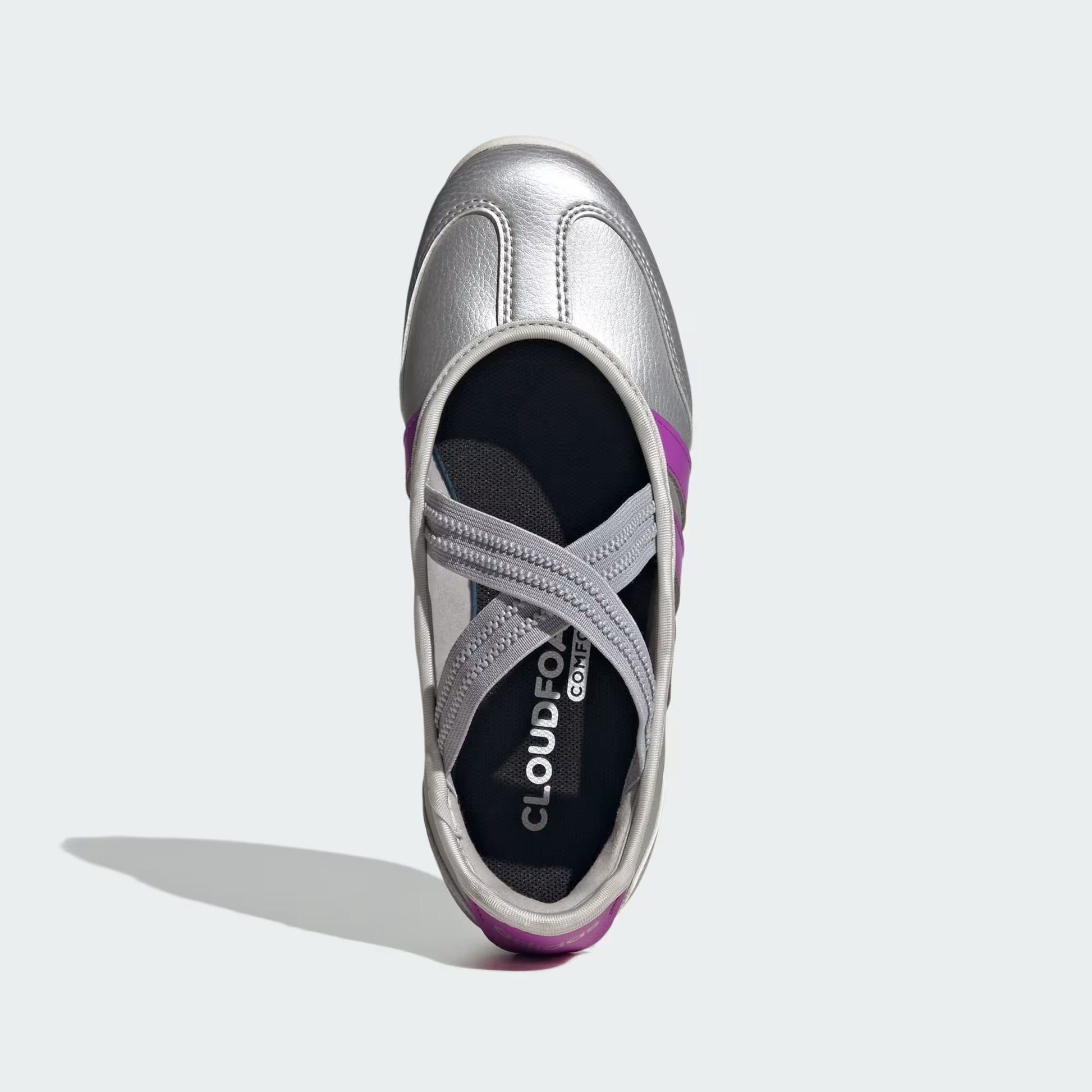 Grade School Adidas Barreda Mary Jane Junior - Silver Metallic / Purple Burst / Off White