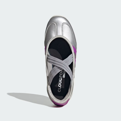 Grade School Adidas Barreda Mary Jane Junior - Silver Metallic / Purple Burst / Off White