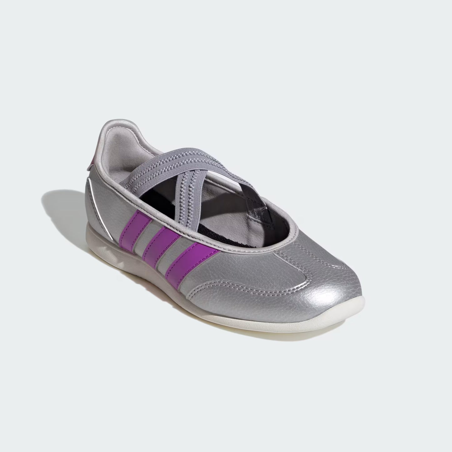 Grade School Adidas Barreda Mary Jane Junior - Silver Metallic / Purple Burst / Off White