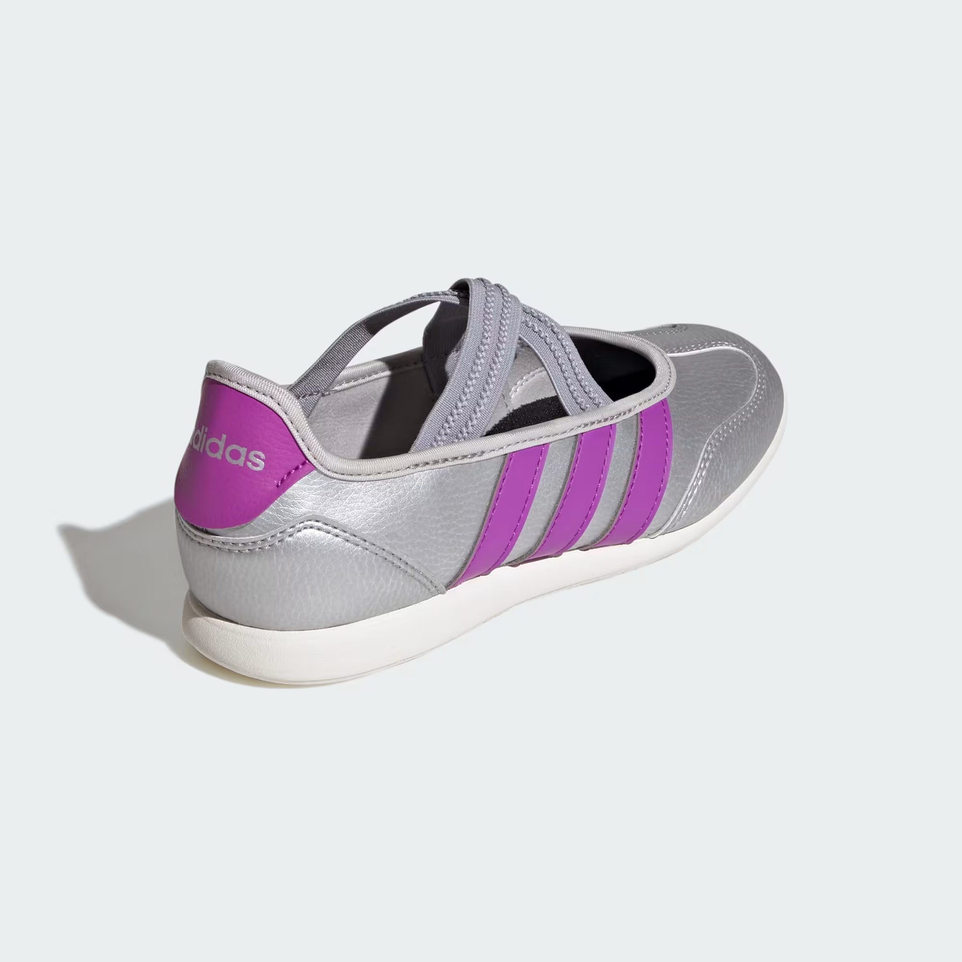Grade School Adidas Barreda Mary Jane Junior - Silver Metallic / Purple Burst / Off White