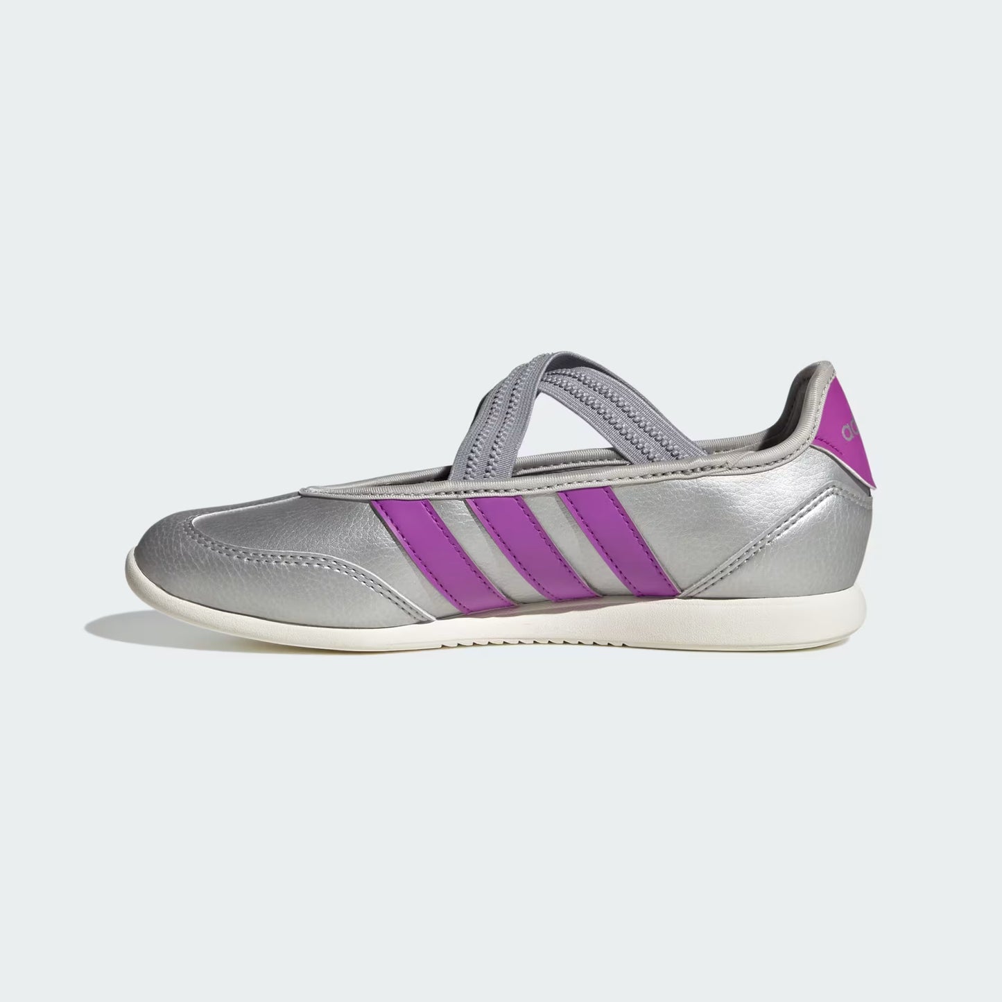 Grade School Adidas Barreda Mary Jane Junior - Silver Metallic / Purple Burst / Off White