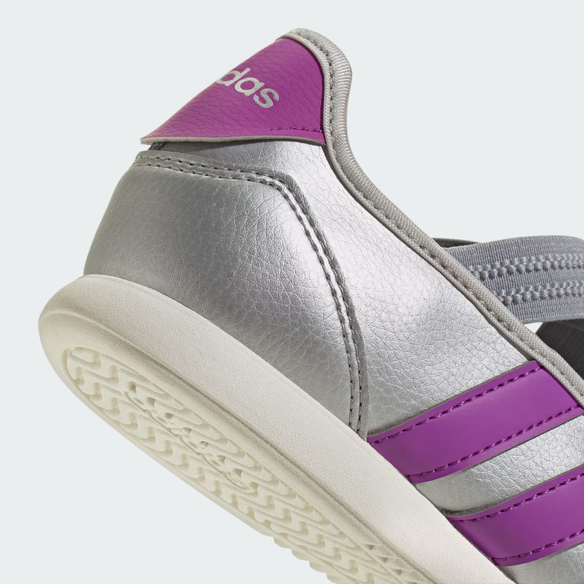 Grade School Adidas Barreda Mary Jane Junior - Silver Metallic / Purple Burst / Off White