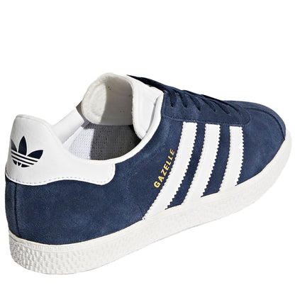 Grade School Adidas Gazelle J Shoes - Navy/ White