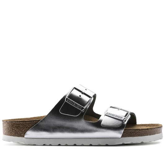 Birkenstock Arizona Soft Footbed Leather - Metallic Silver