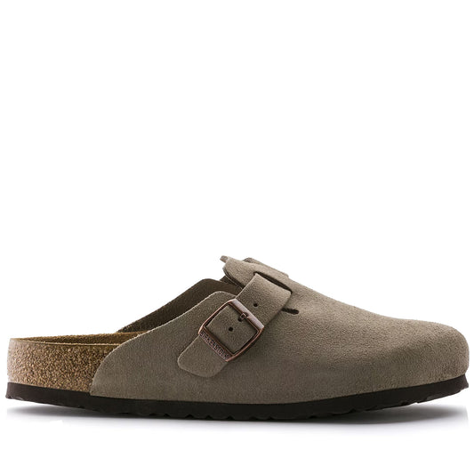 Birkenstock Boston Soft Footbed Suede Leather - Taupe