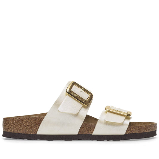 Birkenstock Sydney Cushion Buckle Birko Flor - Graceful Pearl White