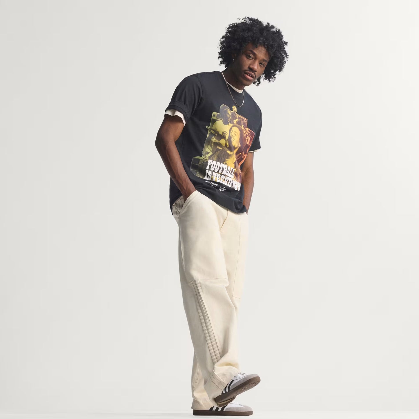 Men's Adidas x Bob Marley T-Shirt - Black
