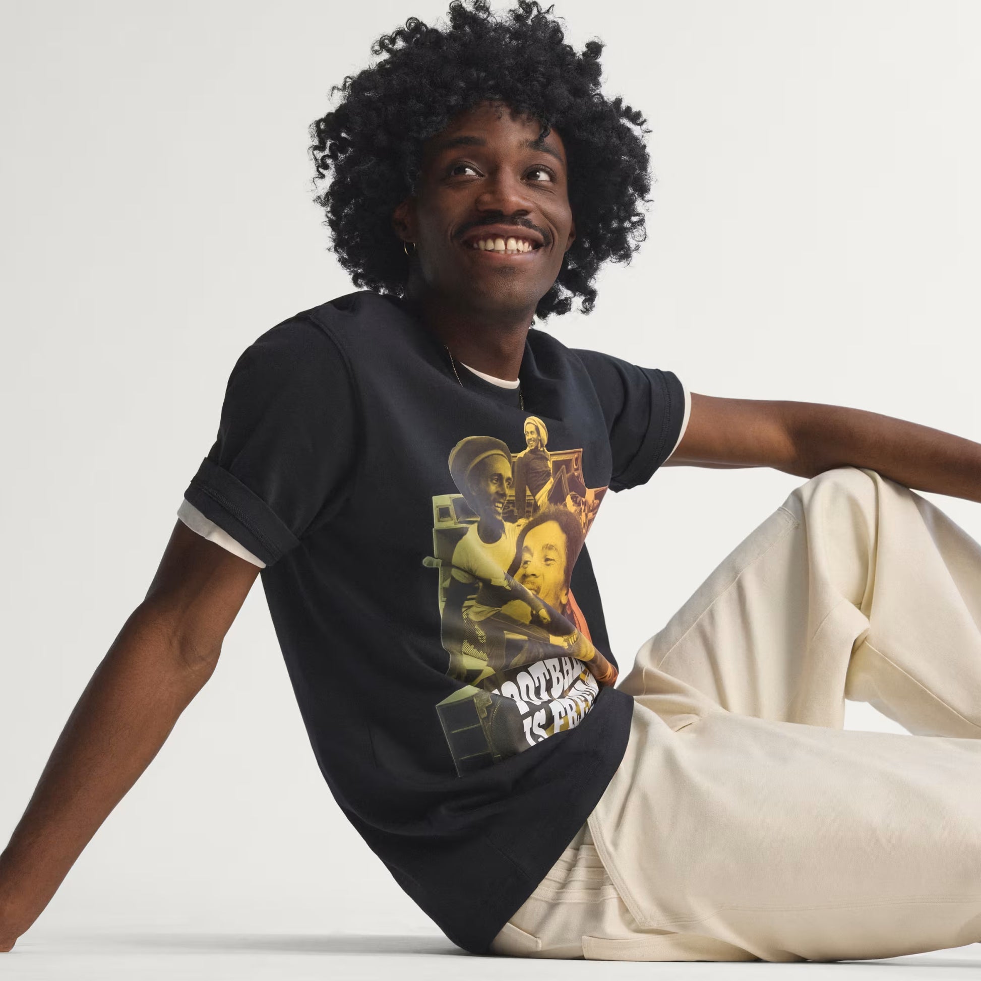 Men's Adidas x Bob Marley T-Shirt - Black