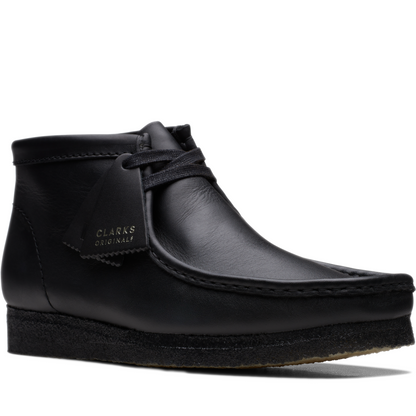 Men's Clarks Wallabee Boot - Black Leather