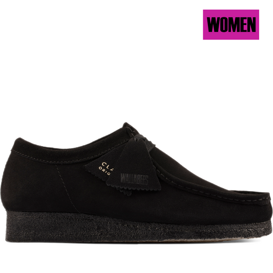 Women's Clarks Wallabee - Black Suede