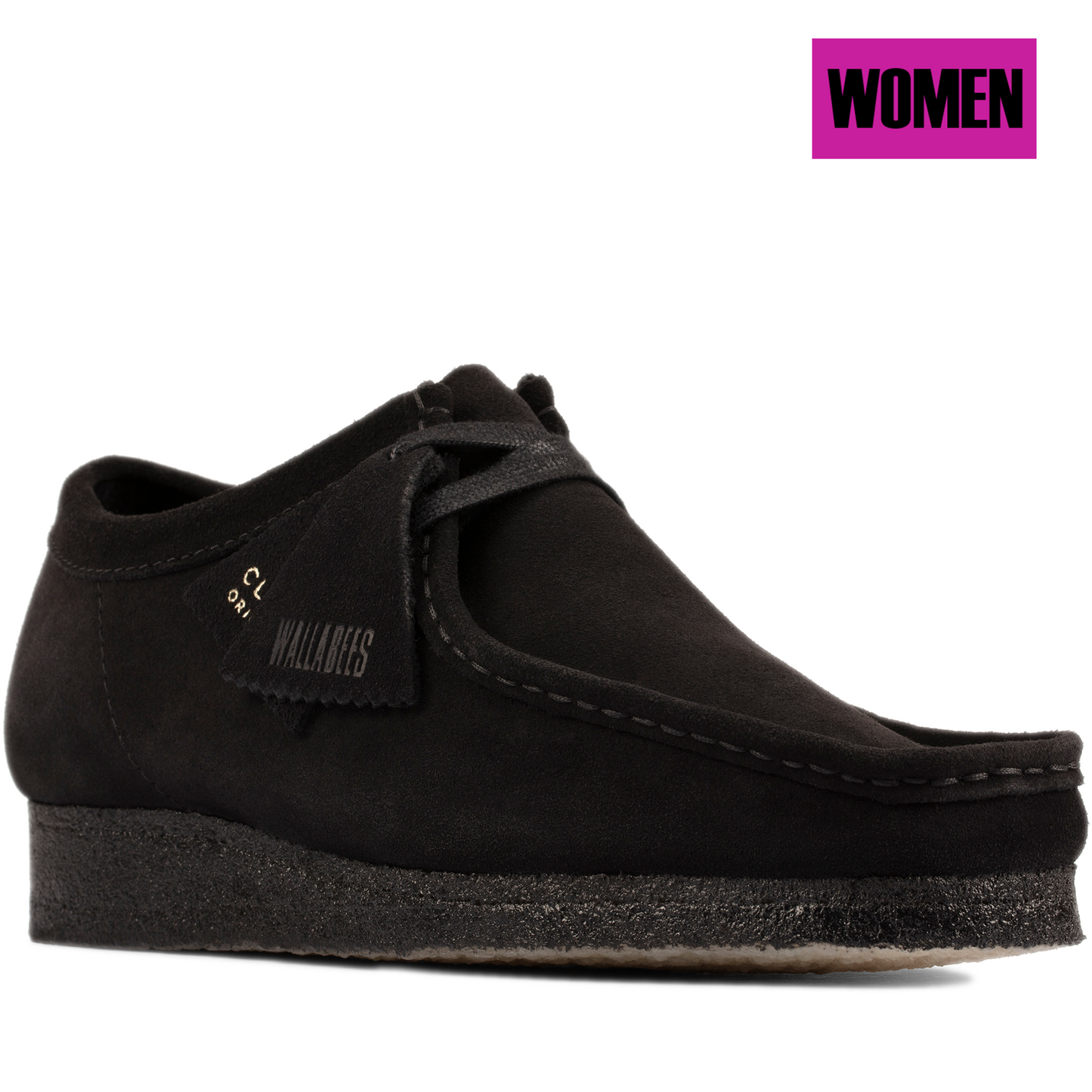 Women's Clarks Wallabee - Black Suede