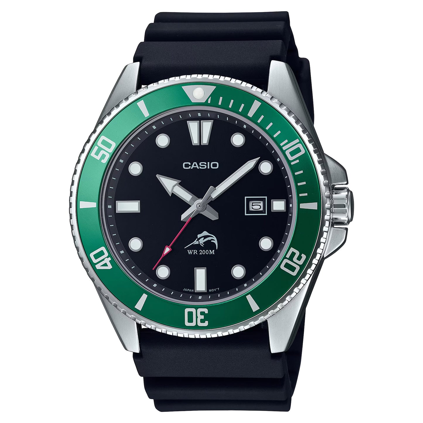 Casio Analog MDV106B-1A3V Watch 46.3mm - Black/Silver/Green