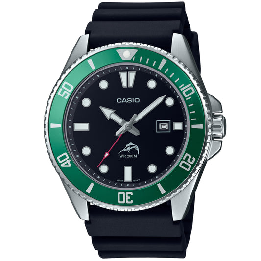 Casio Analog MDV106B-1A3V Watch 46.3mm - Black/Green