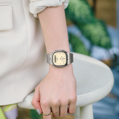 Casio Vintage Analog - Digital - Silver / Cream
