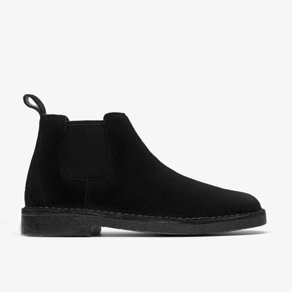 Men's Clarks Desert Chelsea - Black Suede