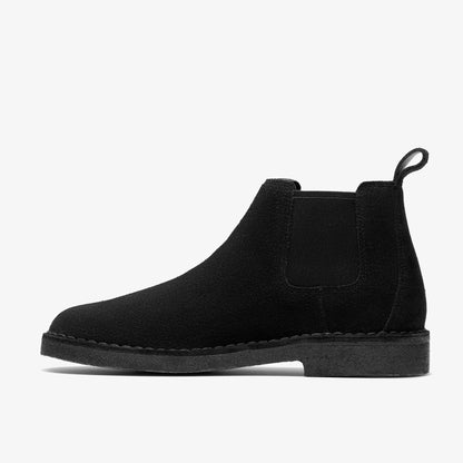 Men's Clarks Desert Chelsea - Black Suede