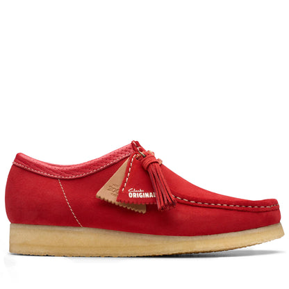 Men's Clarks Wallabee Low - Red Suede