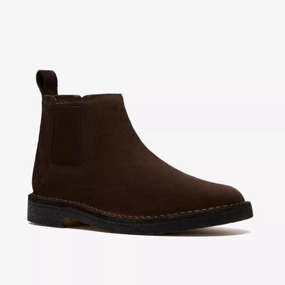 Men's Clarks Desert Chelsea - Dark Brown Suede