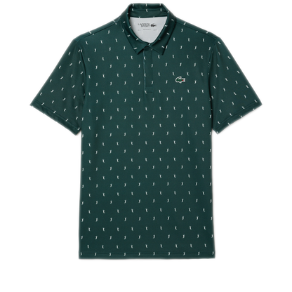 Men's Lacoste Regular Fit UV Protect Golf Polo Shirt - Green/White