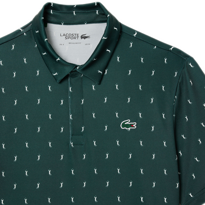 Men's Lacoste Regular Fit UV Protect Golf Polo Shirt - Green/White