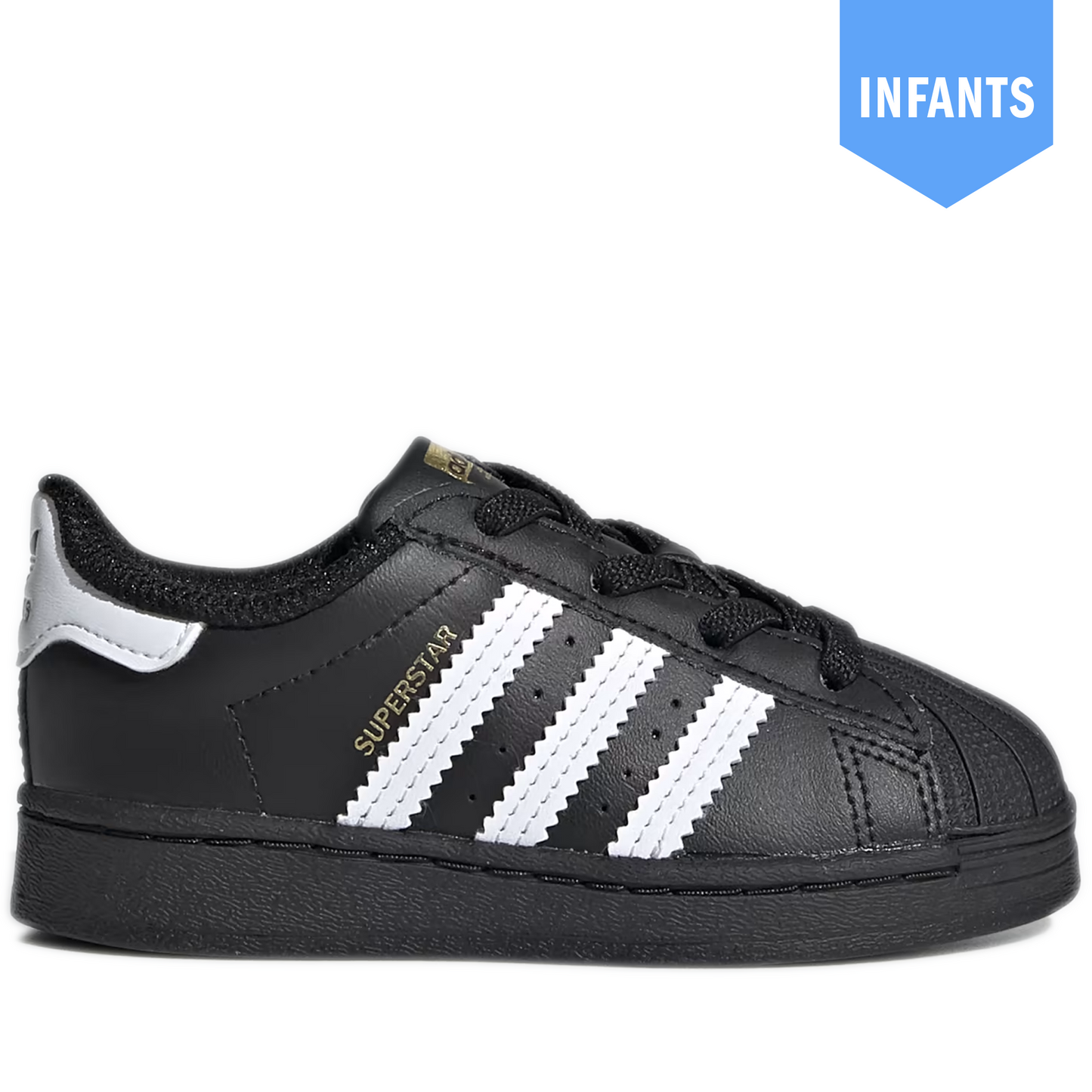 Infant's Adidas Superstar  - Core Black/ White/ Core Black