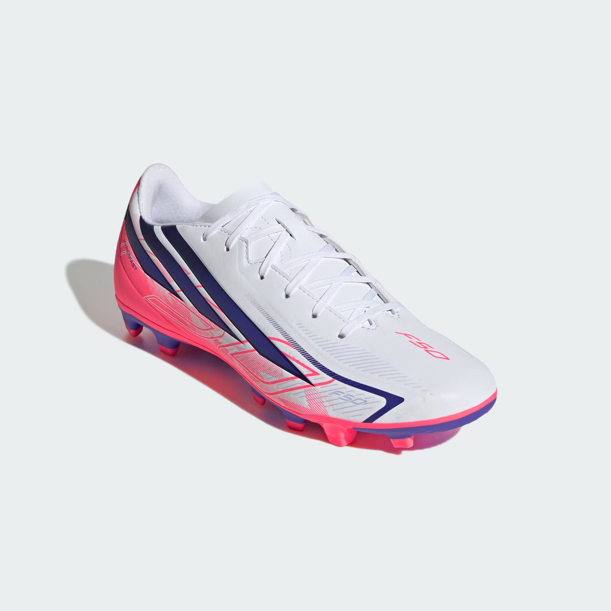 Adidas F50 Hyperfast Club Firm Ground / Multi Ground - Cloud White / Solar Purple / Solar Turbo