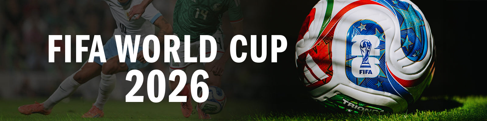 FIFA World Cup 2026 logo with a soccer ball on grass