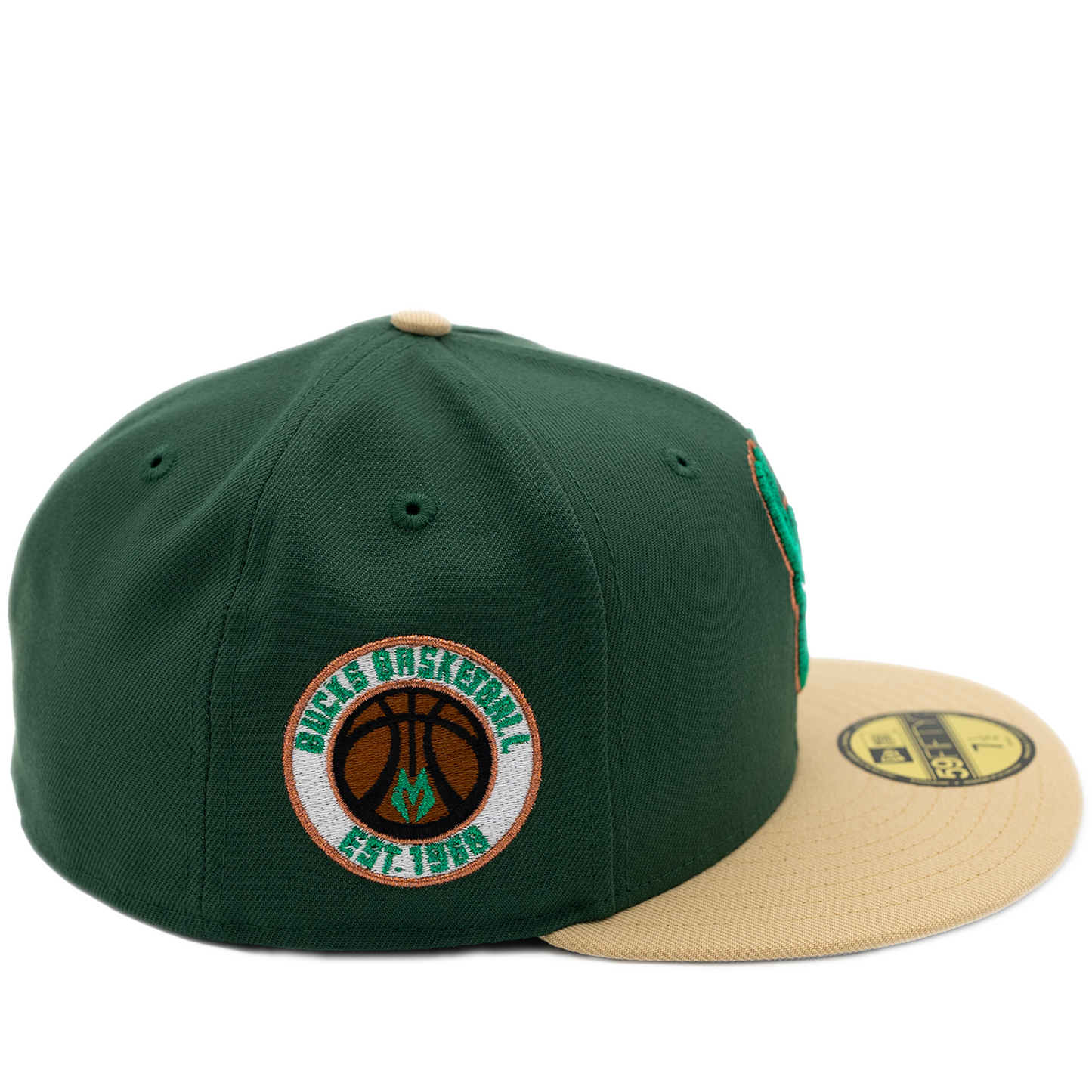 New Era Milwaukee Bucks 59Fifty Fitted Hat - Green/ Cream