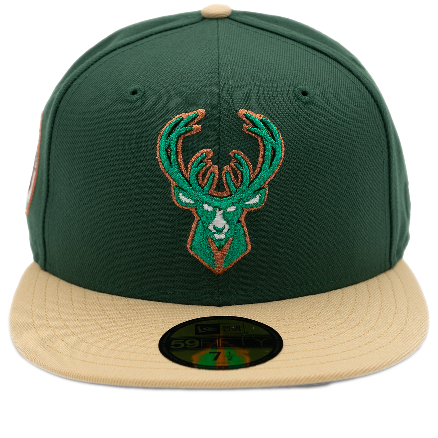 New Era Milwaukee Bucks 59Fifty Fitted Hat - Green/ Cream