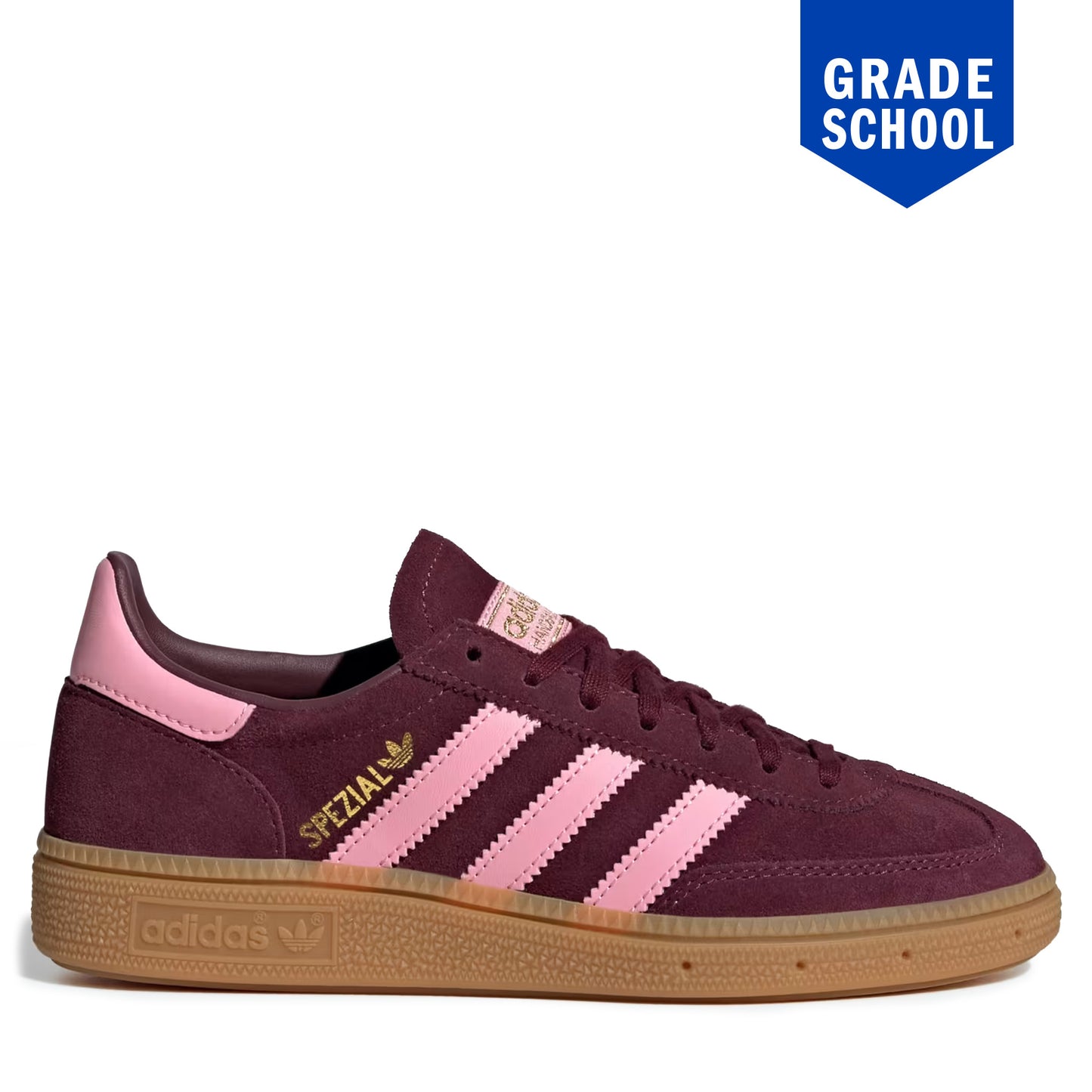 Grade School Adidas Handball Spezial Maroon Bliss Pink Gum