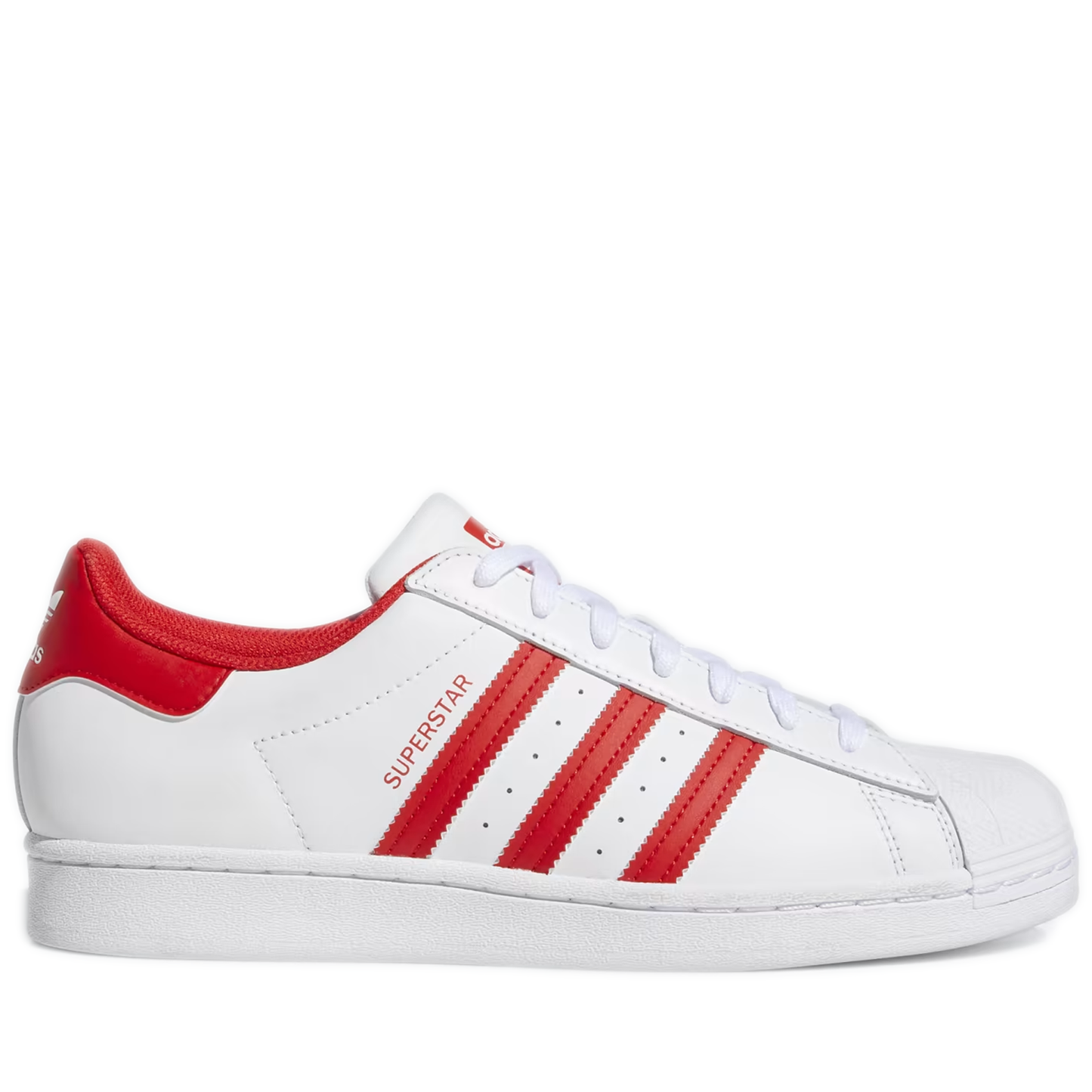 Men's Adidas Superstar Shoes - Cloud White / Vivid Red / Cloud White