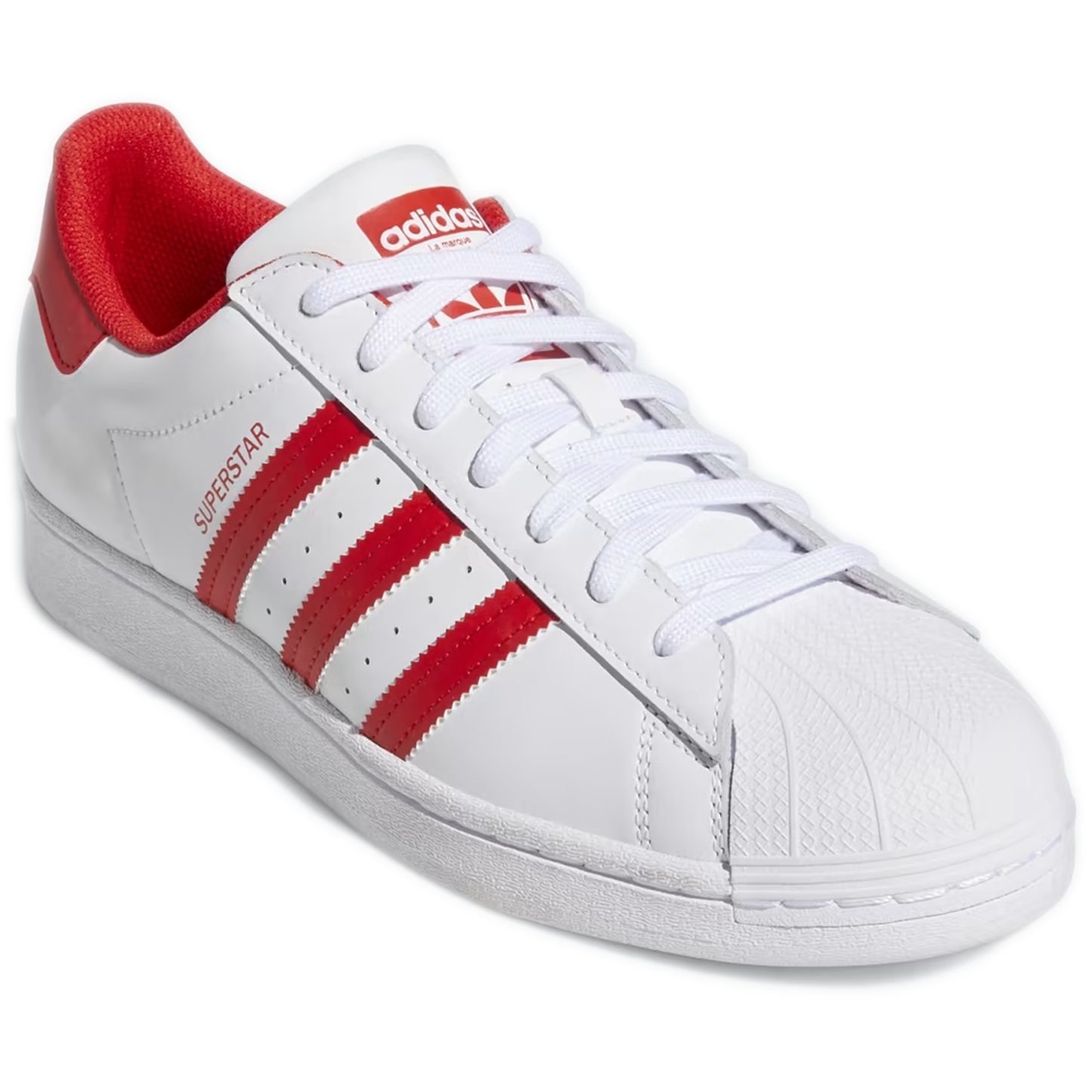 Men's Adidas Superstar Shoes - Cloud White / Vivid Red / Cloud White