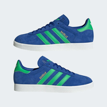 Men's Adidas Gazelle Shoes - Royal Blue/Energy Green/Core White