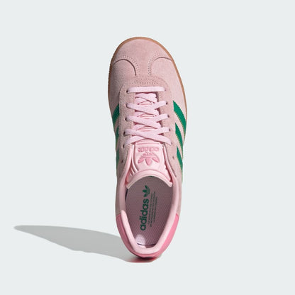 Grade School Adidas Gazelle Shoes - Clear Pink/Court Green/Bliss Pink