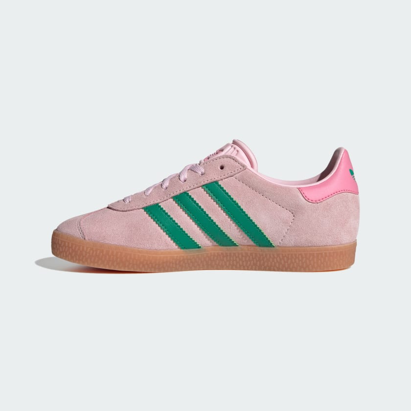 Grade School Adidas Gazelle Shoes - Clear Pink/Court Green/Bliss Pink