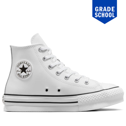 Converse Chuck Taylor All Star EVA Lift Leather Platform High Top GS- White