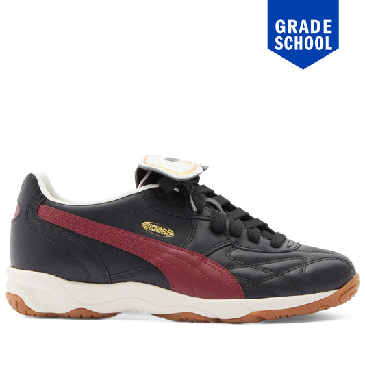 Grade School Puma King Indoor - Black/Team Regal Red