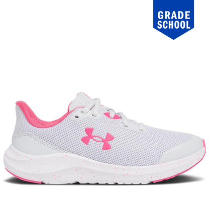 Grade School Under Armour Pursuit 4 - Distant Gray/Super Pink