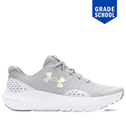 Grade School Under Armour Surge 4 - Halo Gray/White/Iridescent