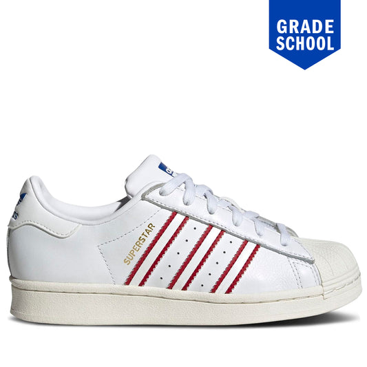 Grade School's Adidas Superstar - White/Red