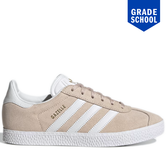 Grade School Adidas Gazelle Shoes - Pink Tint / Cloud White / Cloud White