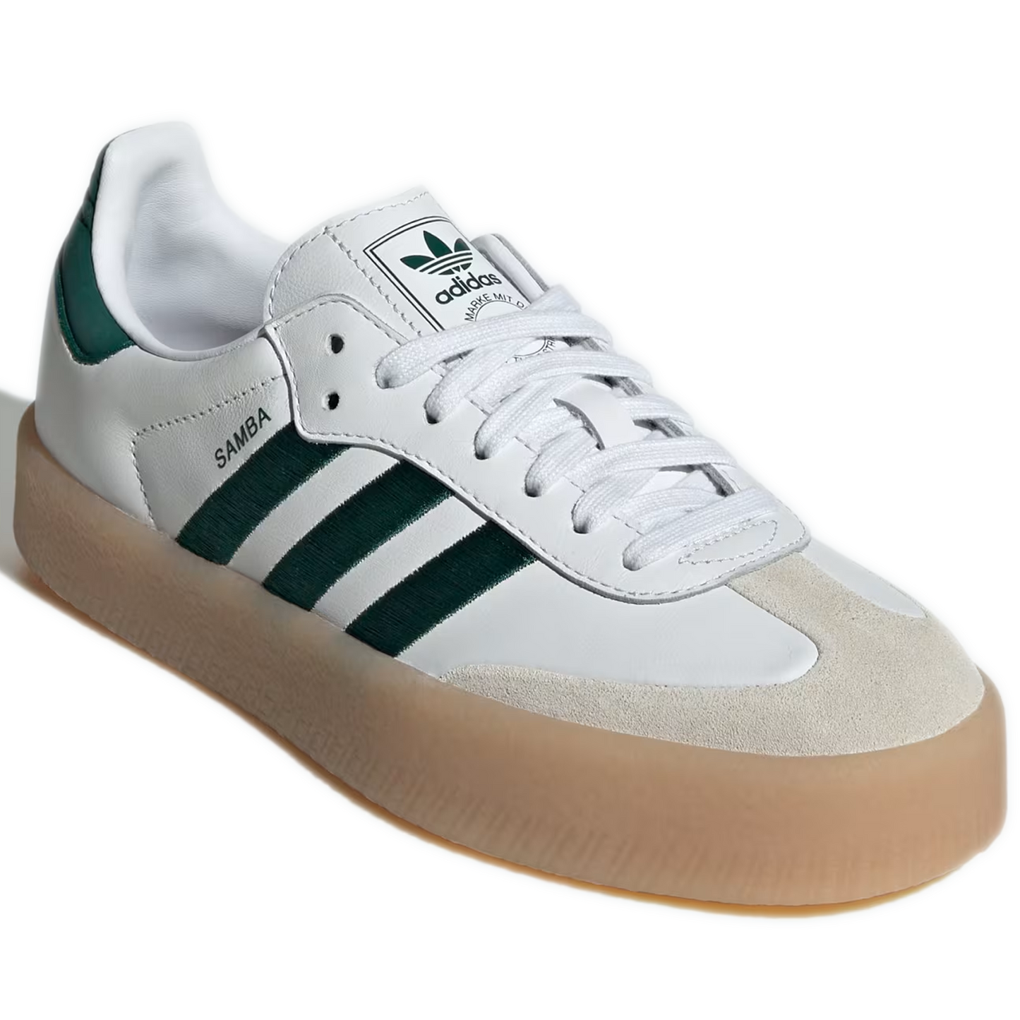 Women's Adidas Sambae Shoes - Cloud White / Collegiate Green / Cloud White