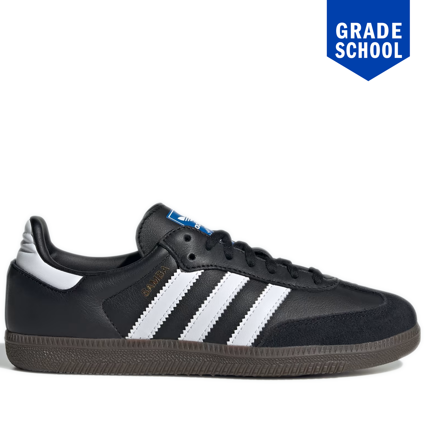 Grade School Adidas Samba OG Shoes - Core Black / Cloud White / Gum