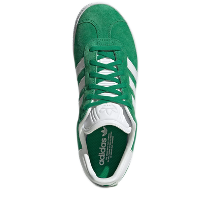 Grade School Adidas Gazelle Shoes - Green / Cloud White / Gold Metallic