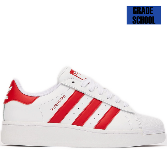 Grade School Adidas Superstar XLG Shoes - White/ Red