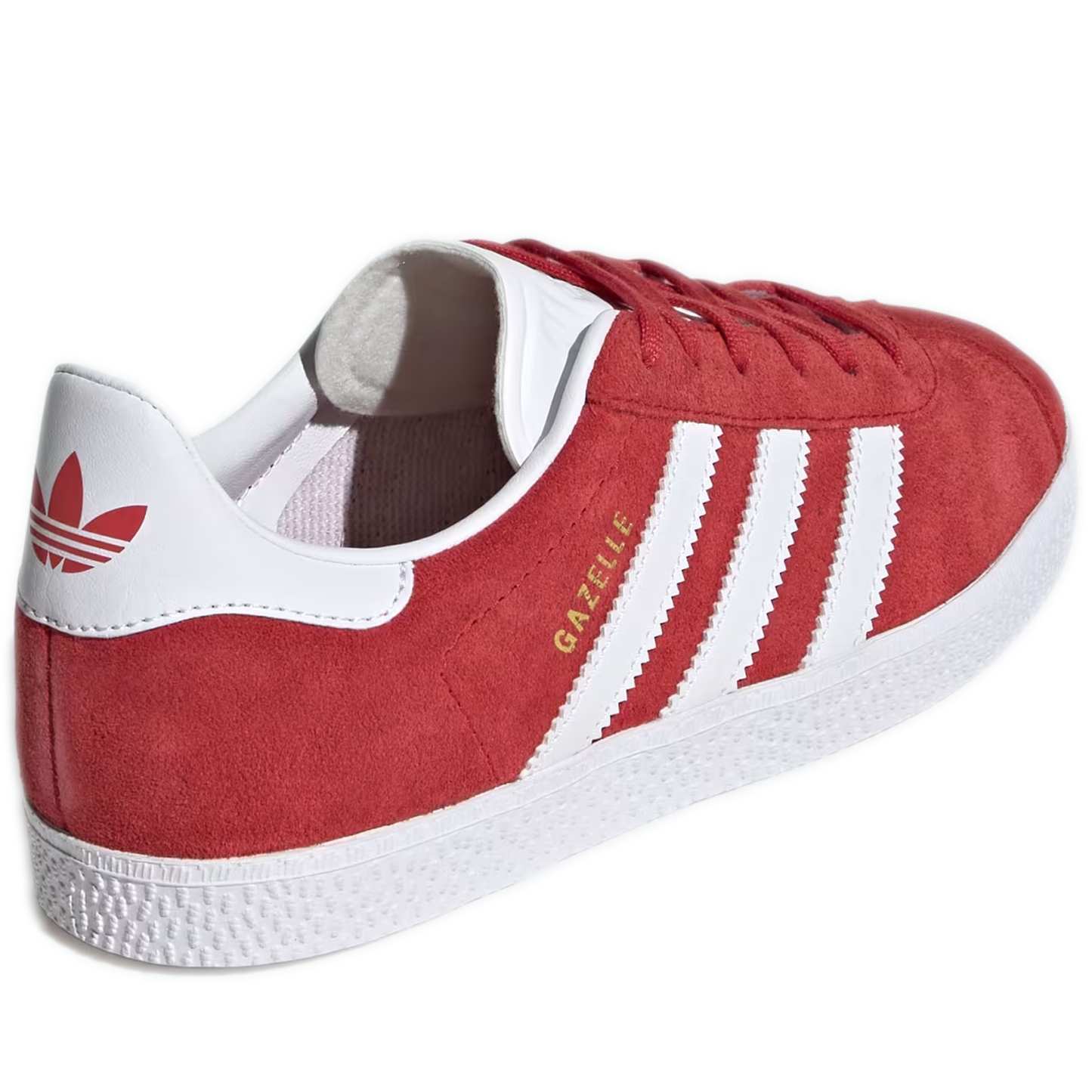 Grade School Adidas Gazelle Shoes - Better Scarlet / Cloud White / Gold Metallic