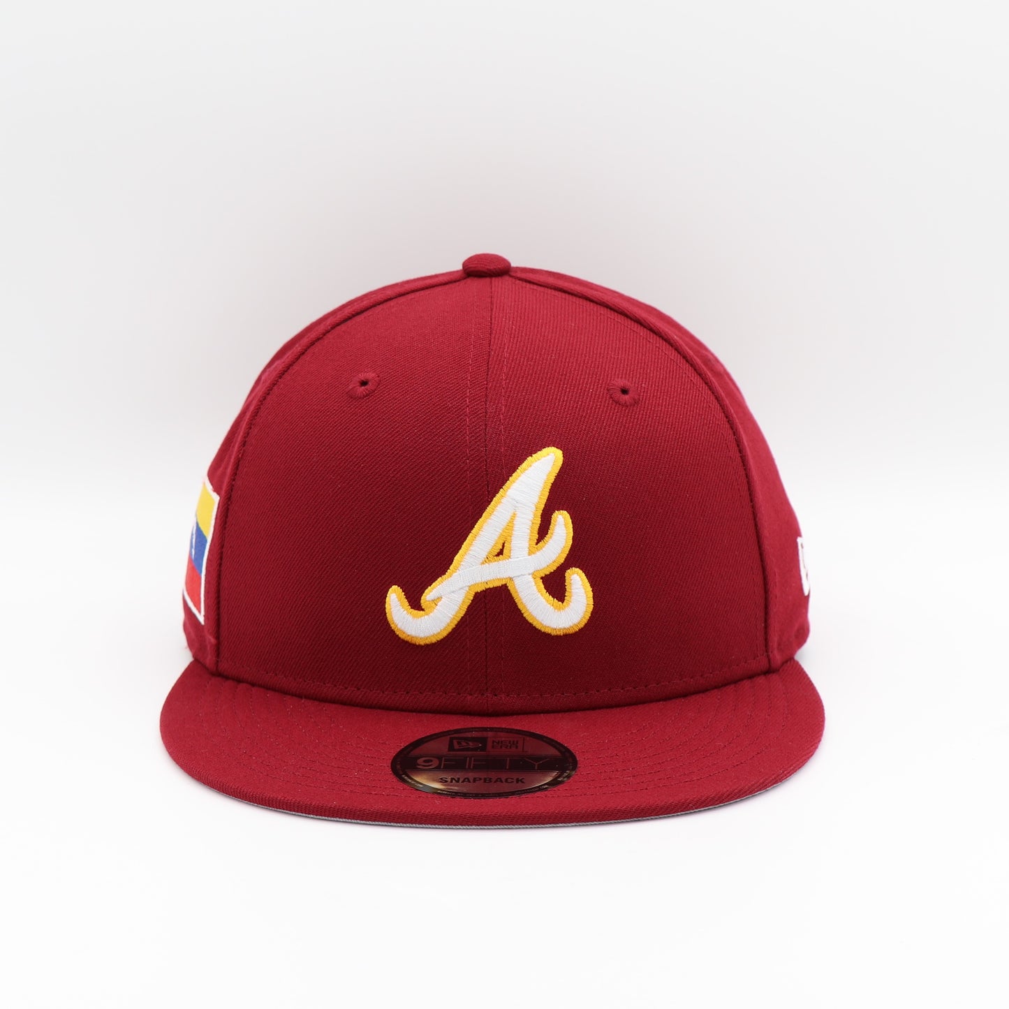 New Era 9Fifty Atlanta Braves "Venezuela Flag" Patch Hat - Cardinal