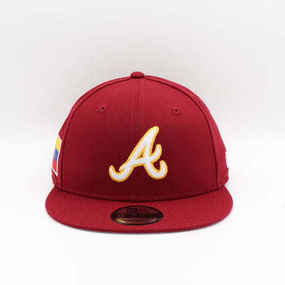 New Era 9Fifty Atlanta Braves "Venezuela Flag" Patch Hat - Cardinal