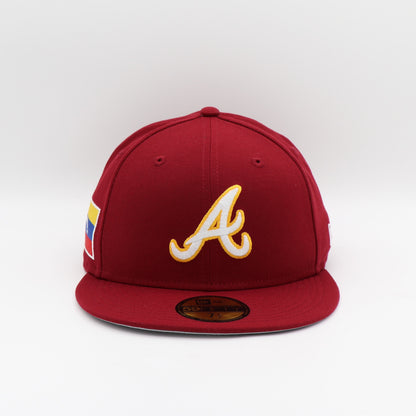 New Era 59Fifty Atlanta Braves "Venezuela Flag" Patch Hat - Cardinal